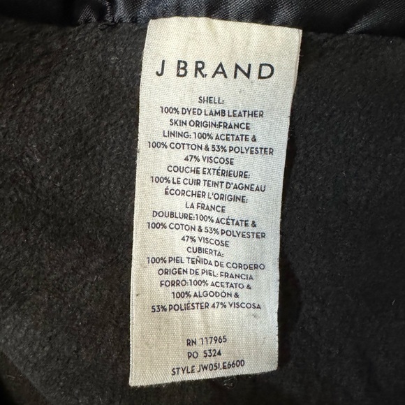 J Brand Black Lambs Leather Jacket Women’s Size XS - Picture 9 of 10